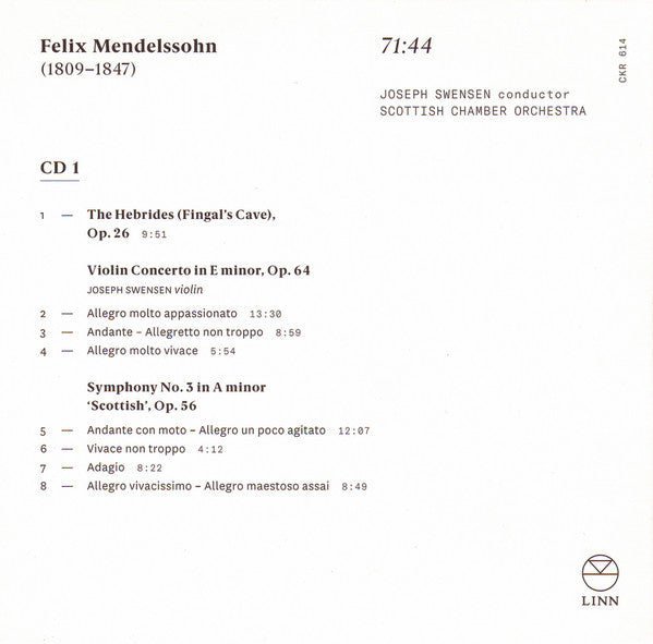 Felix Mendelssohn-Bartholdy, Johannes Brahms, Antonín Dvořák & Sergei Prokofiev, Joseph Swensen, Scottish Chamber Orchestra : Violin Concertos Collection (4xCD, Comp + Box)