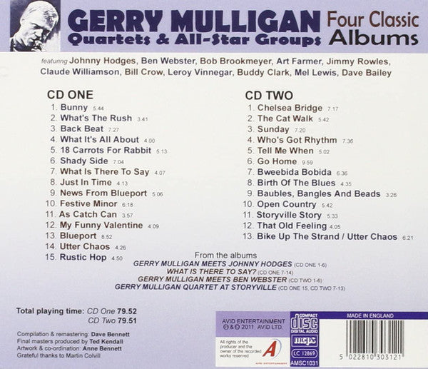 Gerry Mulligan, Gerry Mulligan Quartet : Four Classic Albums (2xCD, Comp, RM)
