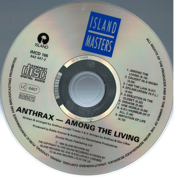 Anthrax : Among The Living (CD, Album, RE)