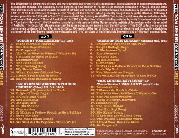 Tom Lehrer : The Tom Lehrer Collection: 1953-60 (2xCDr, Comp)