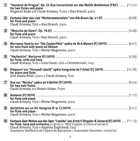 Albert Franz Doppler & Karl Doppler, Robert Aitken (2), Shigenori Kudo, Lluís Claret, Kateřina Englichová, Christine Icart, Alan Branch (2), Michel Wagemans, John Steele Ritter, Orquestra Simfònica De Barcelona I Nacional De Catalunya, Guerassim Voronkov : The Complete Flute Music - Vol. 5 / 10  (CD, Album)