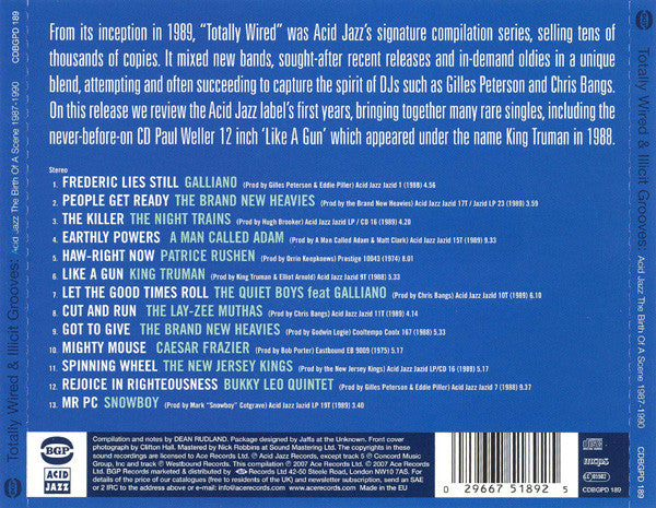 Various : Totally Wired & Illicit Grooves (Acid Jazz - The Birth Of A Scene 1987-1990) (CD, Comp)
