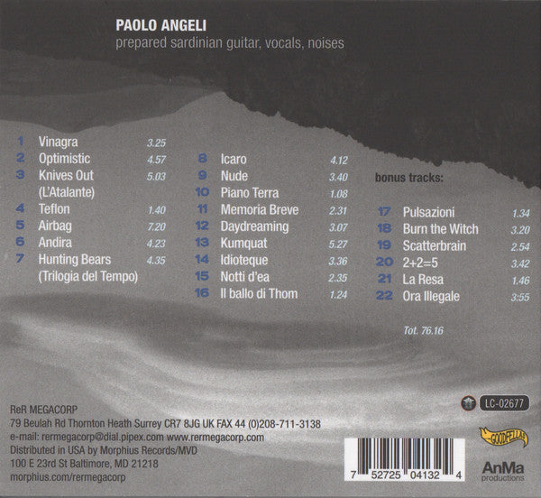 Paolo Angeli : 22.22 Free Radiohead (CD, Album)