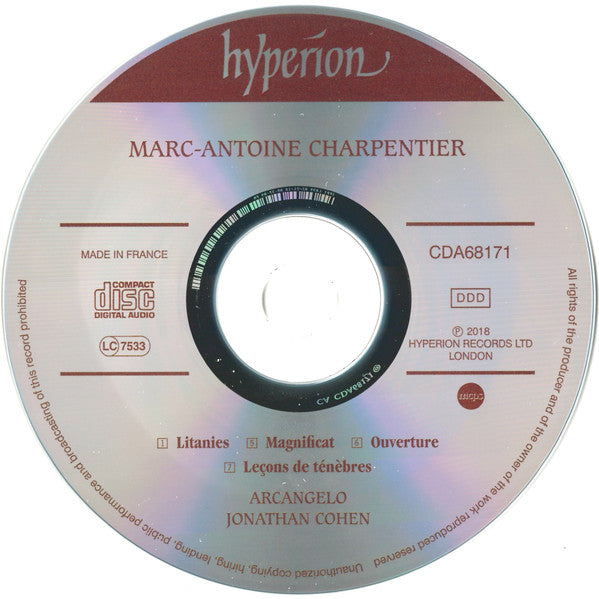 Marc Antoine Charpentier – Samuel Boden, Stéphane Degout, Arcangelo, Jonathan Cohen (7) : Leçon De Ténèbres (CD, Album)