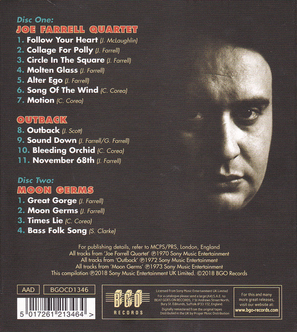 Joe Farrell : Joe Farrell Quartet / Outback / Moon Germs (2xCD, Comp, RE, RM)