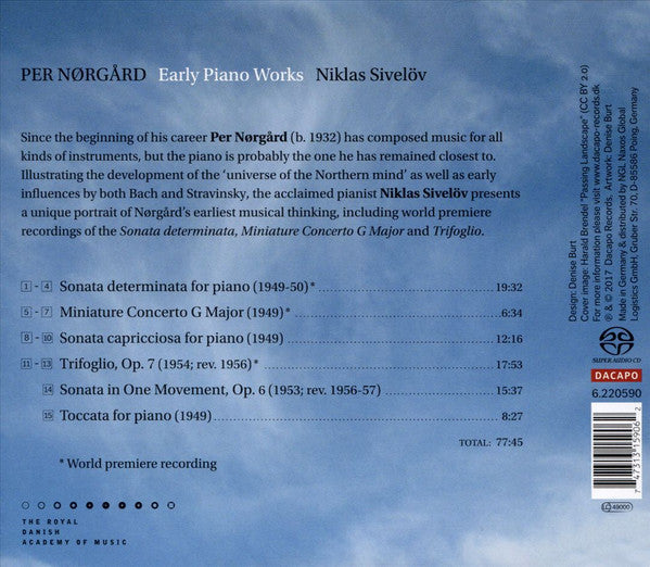 Per Nørgård, Niklas Sivelöv : Early Piano Works (SACD, Album)