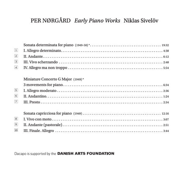 Per Nørgård, Niklas Sivelöv : Early Piano Works (SACD, Album)