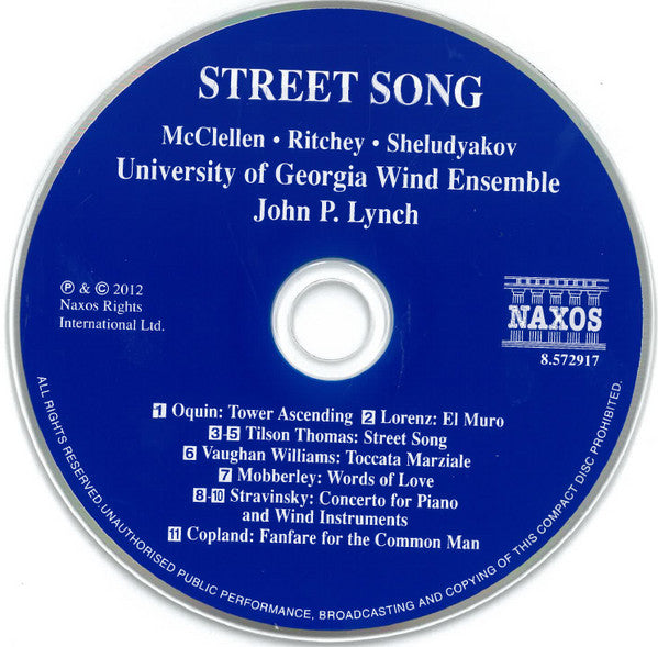 D. Ray McClellen, Ellen Ritchey, Anatoly Sheludyakov, University Of Georgia Wind Ensemble, John P. Lynch : Street Song (CD)