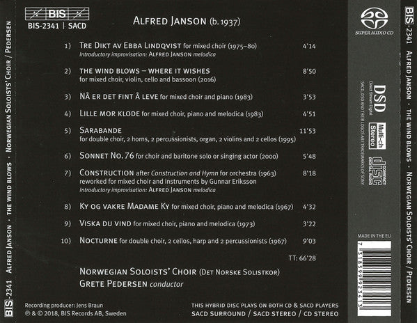 Alfred Janson - Det Norske Solistkor, Ensemble Allegria, Grete Pedersen : The Wind Blows – Music For Choir (SACD, Hybrid, Multichannel, Album)