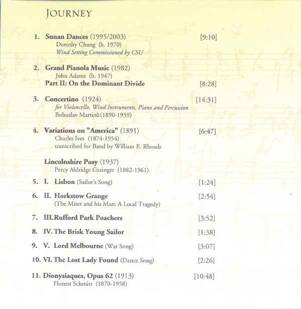 Columbus State University Wind Ensemble, Robert W. Rumbelow : Journey (CD)