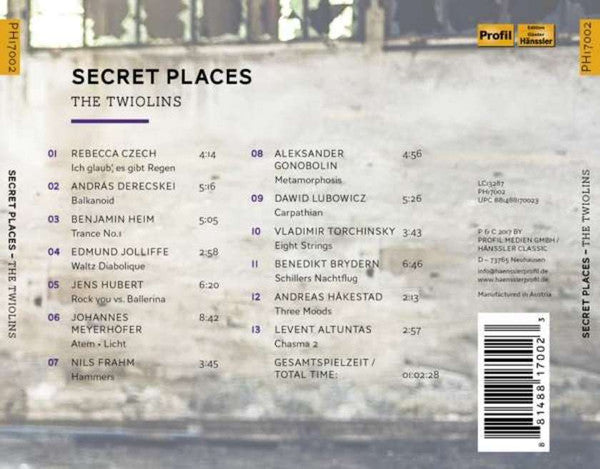 The Twiolins : Secret Places (CD, Album)