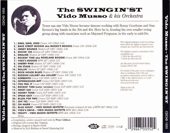Vido Musso : The Swingin'st (CD, Comp, Mono, RM)