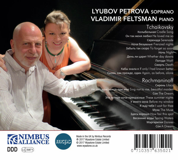 Lyubov Petrova, Vladimir Feltsman, Pyotr Ilyich Tchaikovsky, Sergei Rachmaninoff : Songs (CD, Album)