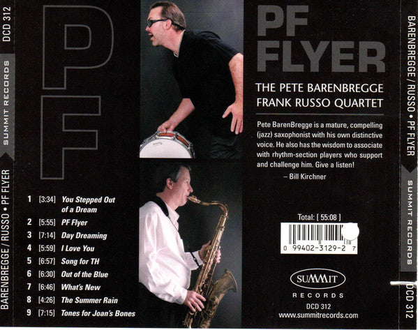 The Pete Barenbregge-Frank Russo Quartet : PF Flyer (CD, Album)