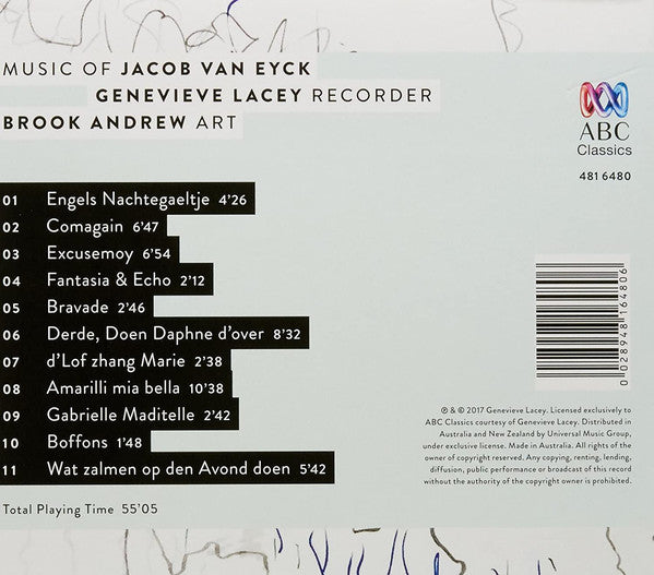 Genevieve Lacey : Line Drawings: Music Of Jacob van Eyck (CD, Album)
