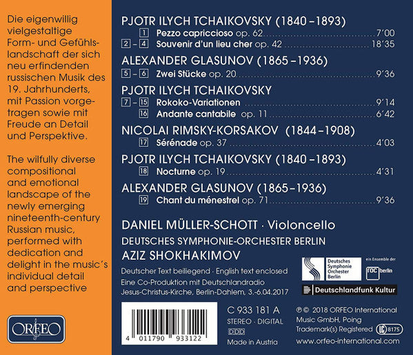 Pyotr Ilyich Tchaikovsky, Alexander Glazunov, Nikolai Rimsky-Korsakov, Daniel Müller-Schott, Aziz Shokhakimov, Deutsches Symphonie-Orchester Berlin : Trip To Russia (CD, Album)