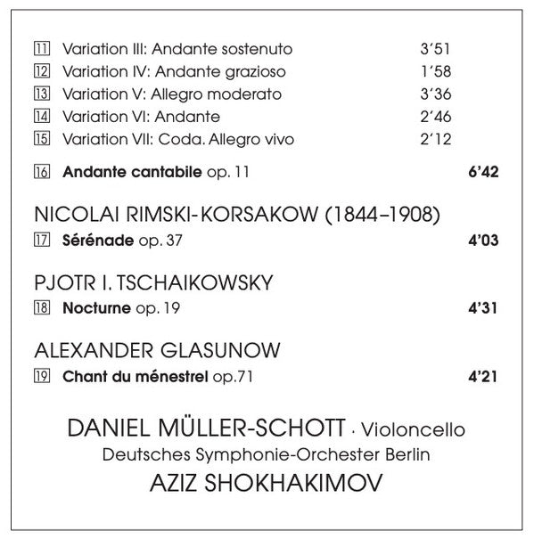 Pyotr Ilyich Tchaikovsky, Alexander Glazunov, Nikolai Rimsky-Korsakov, Daniel Müller-Schott, Aziz Shokhakimov, Deutsches Symphonie-Orchester Berlin : Trip To Russia (CD, Album)