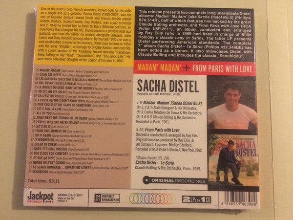 Sacha Distel : Madam' Madam' [aka Sacha Distel No. 3] + From Paris With Love (CD, Comp, Ltd, RE, RM)