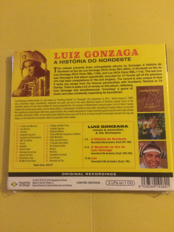 Luiz Gonzaga : A Historia Do Nordeste + O Nordeste Na Voz De Luiz Gonzaga + Lua (CD, Comp, S/Edition)