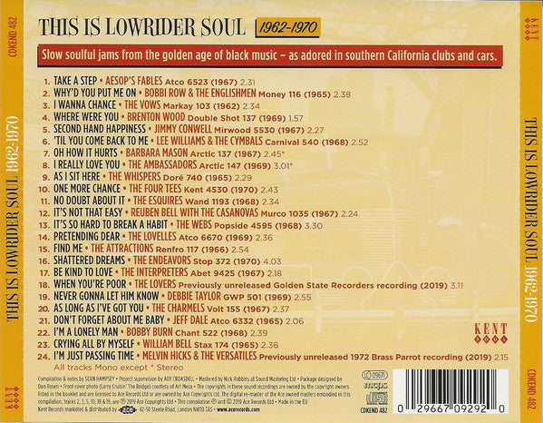 Various : This Is Lowrider Soul 1962-1970 (CD, Comp)