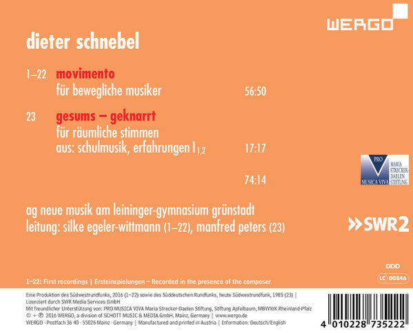 Dieter Schnebel : Movimento (CD)