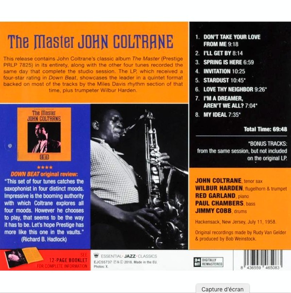 John Coltrane : The Master - The Complete Session (CD, Album, RE)