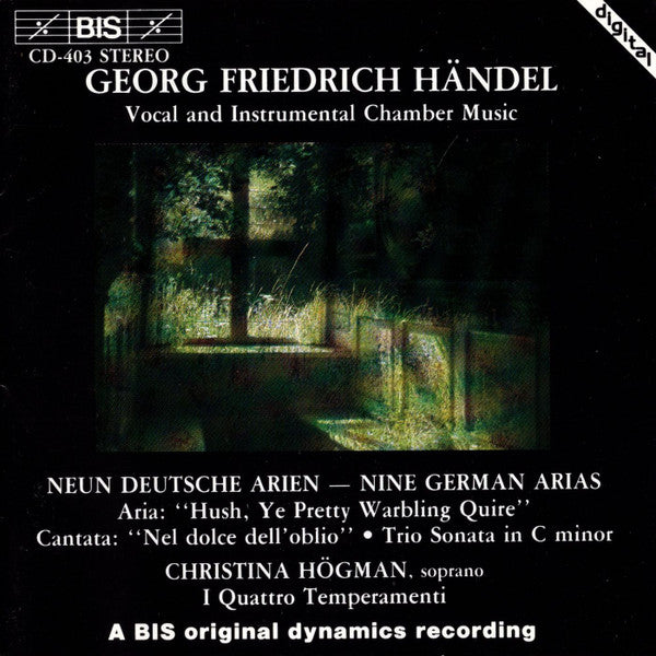 Georg Friedrich Händel, Christina Högman, I Quattro Temperamenti : Neun Deutsche Arien = Nine German Arias (CD)