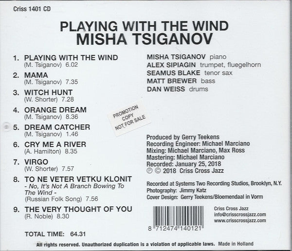 Misha Tsiganov : Playing With The Wind (CD, Album)