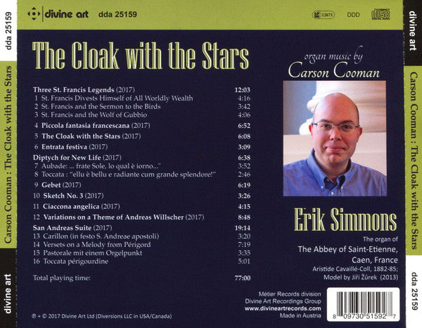 Carson Cooman, Erik Simmons : The Cloak With The Stars (CD, Album)
