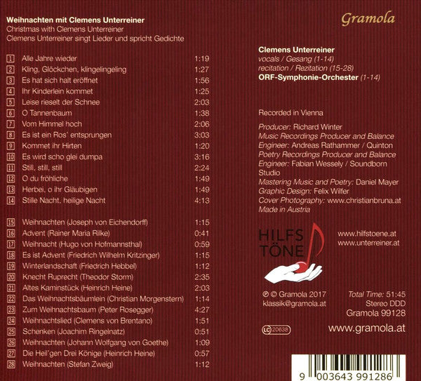 Clemens Unterreiner : Weihnachten Mit Clemens Unterreiner (CD, Album)