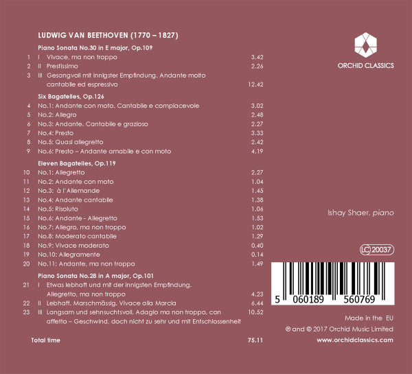 Ishay Shaer : Late Beethoven (CD, Album)