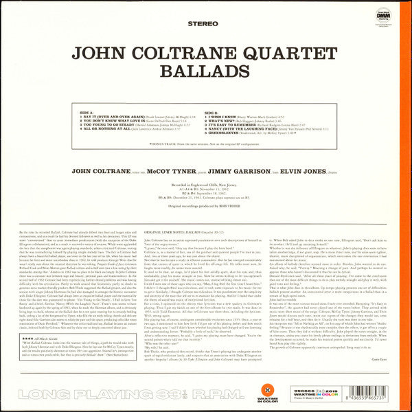 The John Coltrane Quartet : Ballads (LP, Album, Ltd, RE, 180)