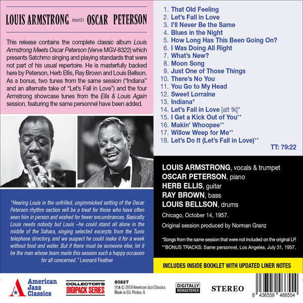 Louis Armstrong, Oscar Peterson : Louis Armstrong Meets Oscar Peterson (CD, RM, Dig)