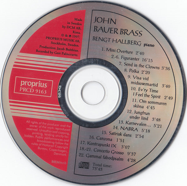 John Bauer Brass, Bengt Hallberg : John Bauer Brass (CD, Album)