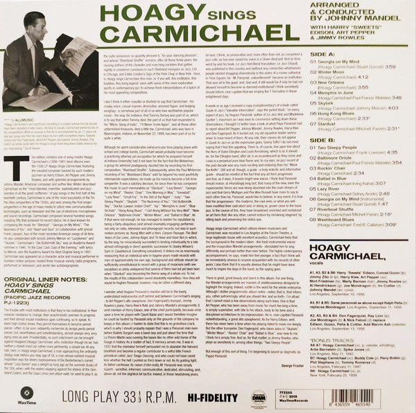 Hoagy Carmichael : Hoagy Sings Carmichael (LP, Album, RE, 180)