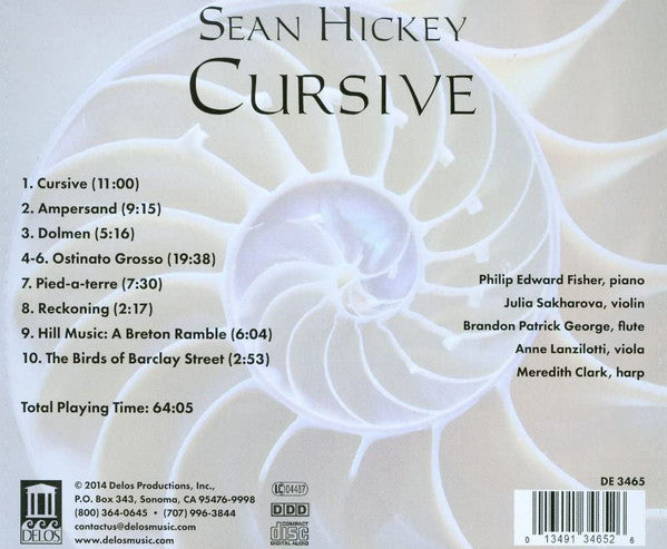 Sean Hickey : Cursive: Piano And Chamber Works (CD)