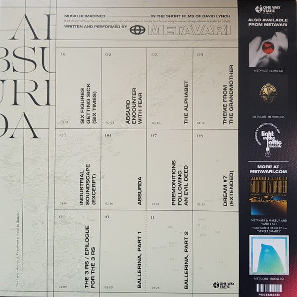 Metavari : Absurda-Music Reimagined In The Short Films Of David Lynch (LP, Album, RSD, Ltd, Cle)