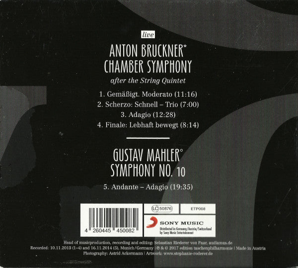 Anton Bruckner, Gustav Mahler, Peter Stangel, Taschenphilharmonie : Mahler X - Bruckner Chamber Symphony (CD)