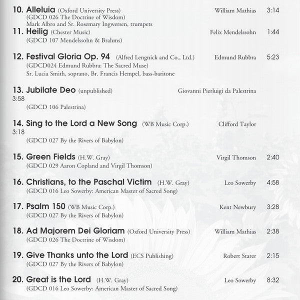 Gloriae Dei Cantores, Elizabeth C. Patterson : Joy and Gladness (CD, Comp)