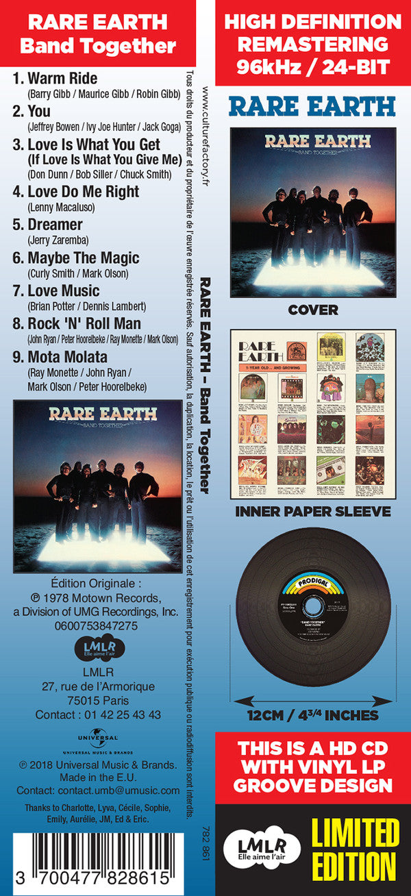 Rare Earth : Band Together (CD, Album, Ltd, RE, RM, Pap)
