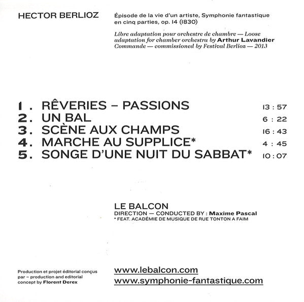 Hector Berlioz, Arthur Lavandier, Le Balcon : Symphonie Fantastique (CD, Album, 3D)