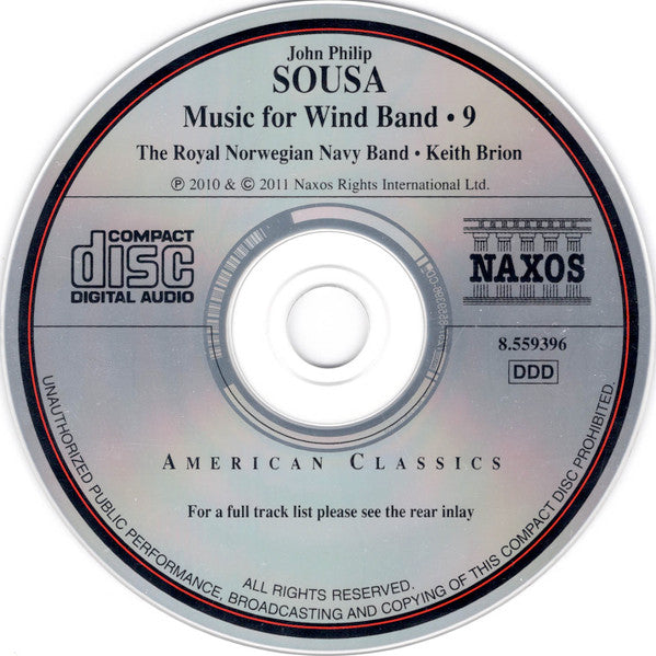 John Philip Sousa, Kongelige Norske Marines Musikkorps, Keith Brion : Music For Wind Band • 9 (CD, Album)