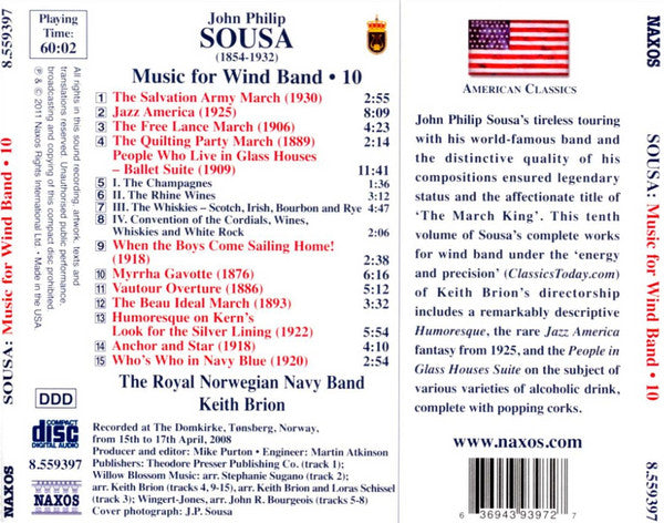 John Philip Sousa, Kongelige Norske Marines Musikkorps, Keith Brion : Music For Wind Band • 10 (CD, Album)