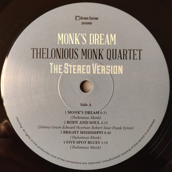 The Thelonious Monk Quartet : Monk's Dream (LP, Album + LP, Album, Mono + Ltd, RE, RM, 180)