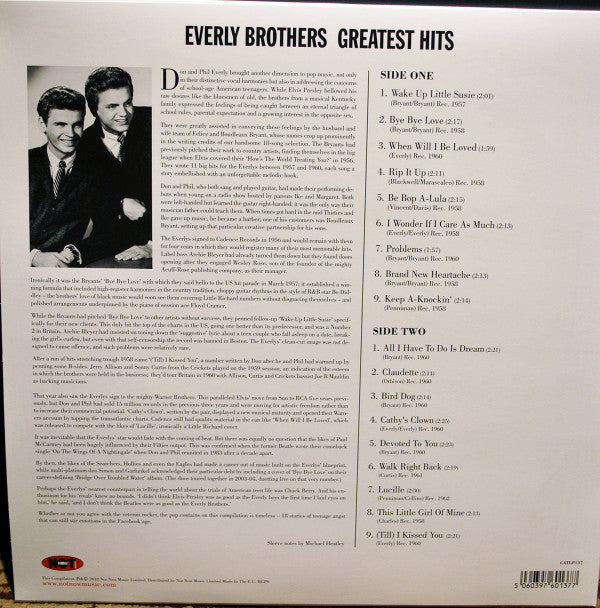 Everly Brothers : Everly Brothers Greatest Hits (LP, Comp, 180)