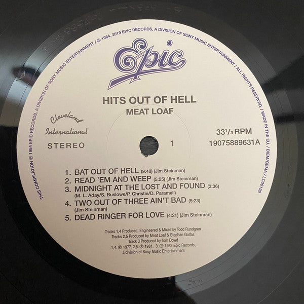 Meat Loaf : Hits Out Of Hell (LP, Comp, RE)