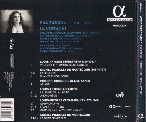 Eva Zaïcik, Le Consort, Justin Taylor (8) : Venez Chère Ombre (CD, Album)