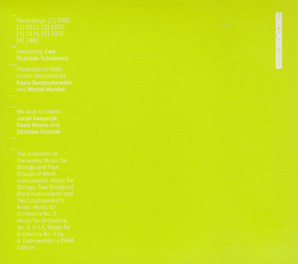 Andrzej Dobrowolski : Music For Orchestra (CD, Comp)
