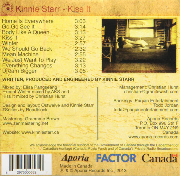 Kinnie Starr : Kiss It (CD, Album)