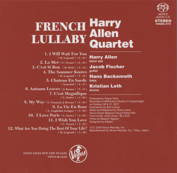 Harry Allen Quartet : French Lullaby (SACD, Album)